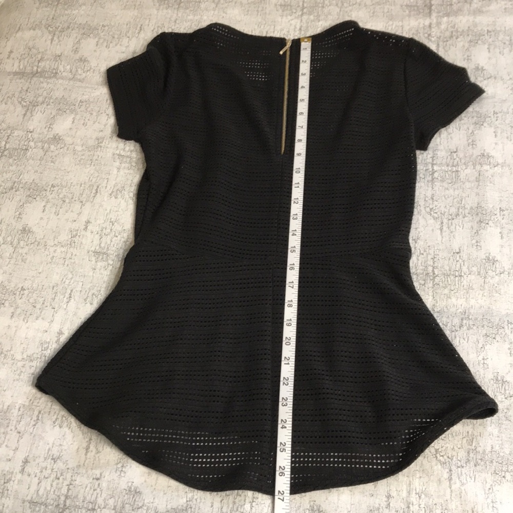 Le Chateau Black Peplum Top; Semi-Sheer; Removable Cami; New with Tags; Size XS - Picture 15 of 16
